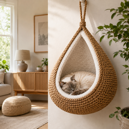 PÜRRCH™ Handwoven Hanging Cat Cocoon