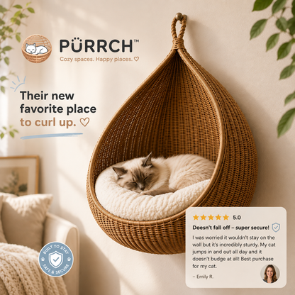 PÜRRCH™ Handwoven Hanging Cat Cocoon